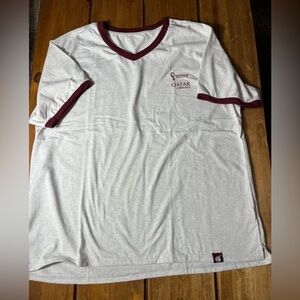 Qatar FIFA World Cup 2022 Gray and Maroon Tee NWOT